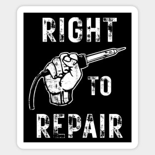 Right To Repair Fist and Soldering Iron Sticker